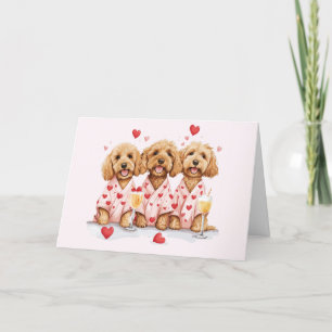 Cartes Pour Fêtes Annuelles Joyeux Valentines Day Goldendoodle Dogs