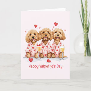 Cartes Pour Fêtes Annuelles Joyeux Valentines Day Goldendoodle Dogs