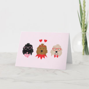 Cartes Pour Fêtes Annuelles Joyeux Valentines Day Mini Goldendoodle Chiens