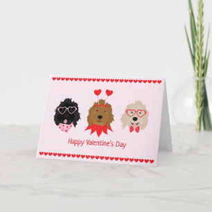 Cartes Pour Fêtes Annuelles Joyeux Valentines Day Mini Goldendoodle Chiens