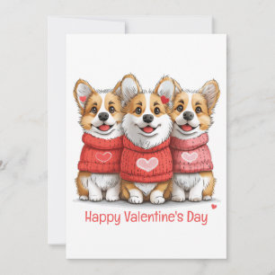 Cartes Pour Fêtes Annuelles Joyeux Valentines Day Pembroke Welsh Corgi Chiens