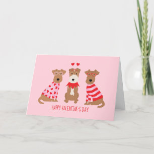 Cartes Pour Fêtes Annuelles Joyeux Valentines Day Welsh Wire Fox Terrier Chien