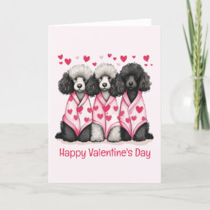 Cartes Pour Fêtes Annuelles Joyeux Valentines Jour Chiens de caniche standard