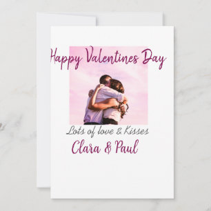 Cartes Pour Fêtes Annuelles Joyeux Valentines jour moderne baisers amour ajout