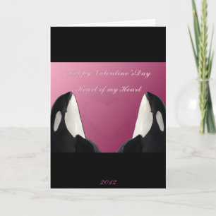 Cartes Pour Fêtes Annuelles Joyeux Valentines Jour Orca tueur de baleine Coeur
