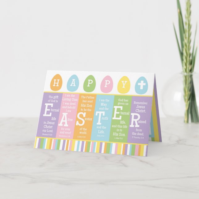 Cartes Pour Fêtes Annuelles Joyeux Verset Bible de Pâques - Personnalisez-Vous (Devant)
