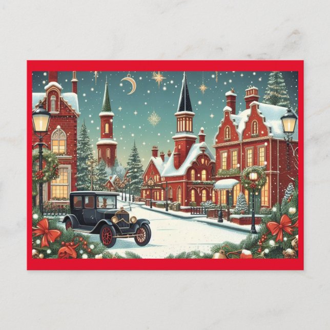 Cartes Pour Fêtes Annuelles Joyeux Village de Noël (Devant)