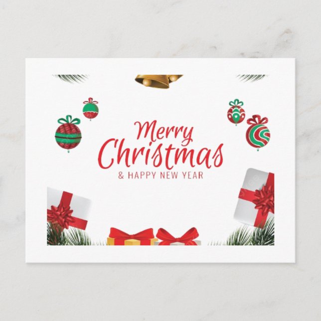 Cartes Pour Fêtes Annuelles Joyeux voeux de Noël (Devant)