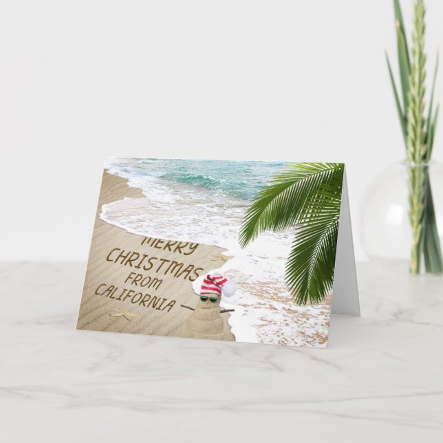 Cartes Pour Fêtes Annuelles Joyeux voeux de Noël de Californie (Devant)