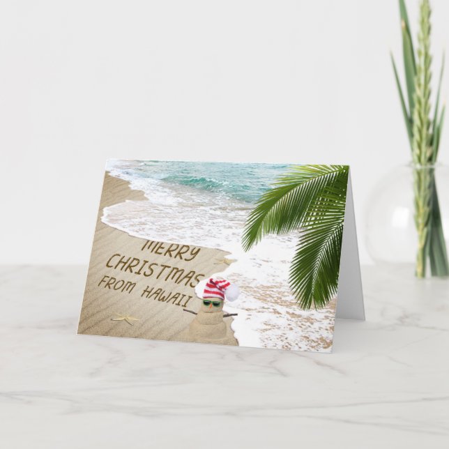 Cartes Pour Fêtes Annuelles Joyeux voeux de Noël d'Hawaii (Devant)