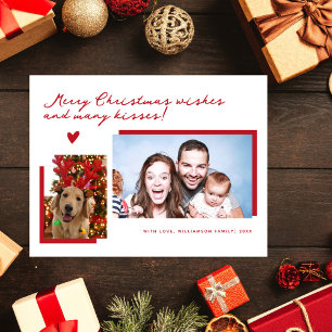 Cartes Pour Fêtes Annuelles Joyeux voeux de Noël et baisers 2 Collage photo