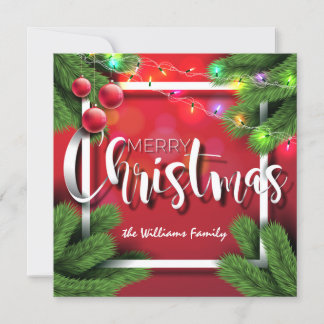 Cartes Pour Fêtes Annuelles Joyeux voeux de Noël Typographie Rouge Photo de fa