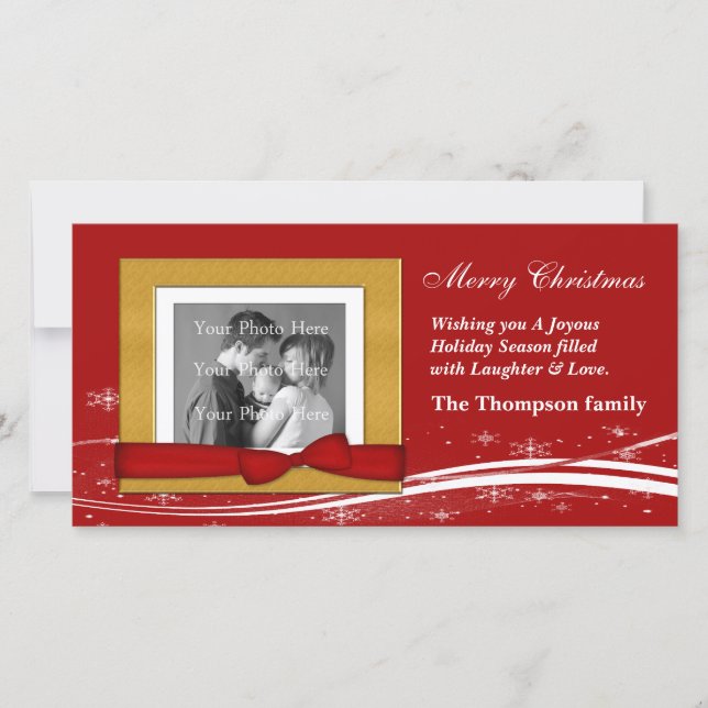 Cartes Pour Fêtes Annuelles Joyeux voeux Noël (Devant)