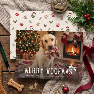 Cartes Pour Fêtes Annuelles Joyeux Woofmas Chien Photo Drôle Noël