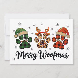 Cartes Pour Fêtes Annuelles Joyeux Woofmas Noël Patte de Chien Christmas Jolie