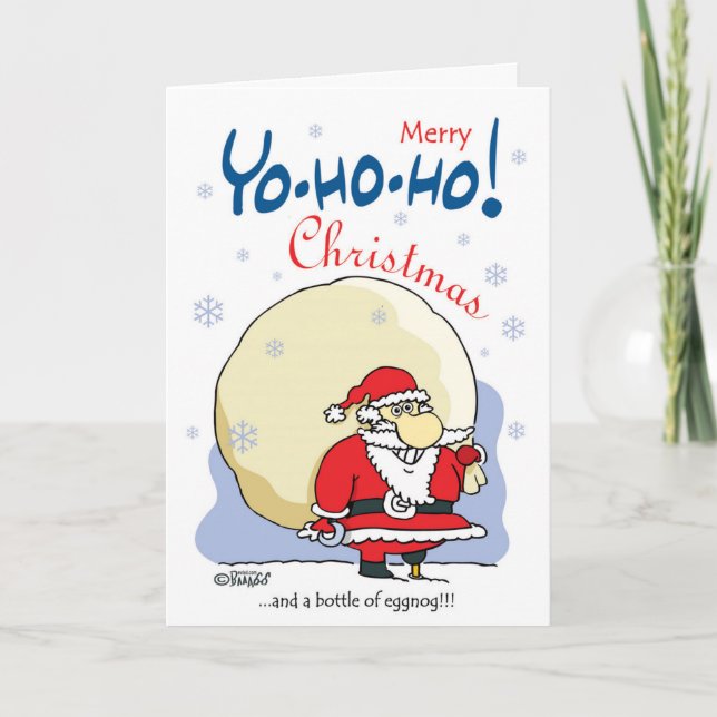 Cartes Pour Fêtes Annuelles Joyeux Yo-ho-ho Noël… et une bouteille de lait de (Devant)