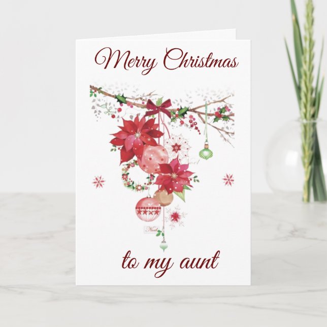 CARTES POUR FÊTES ANNUELLES JOYEZ NOËL À ***MA TANTE*** (Devant)