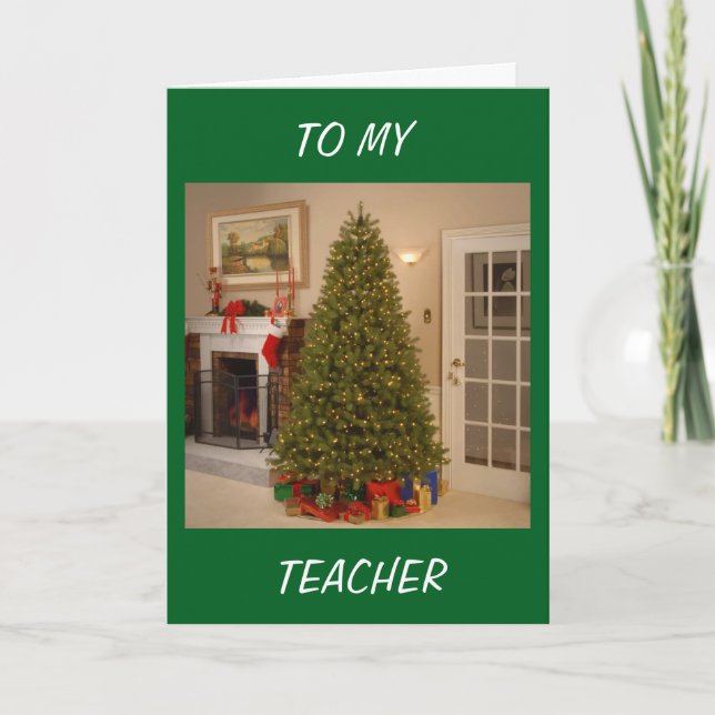 CARTES POUR FÊTES ANNUELLES JOYEZ NOËL À MON **ENSEIGNANT** (Devant)