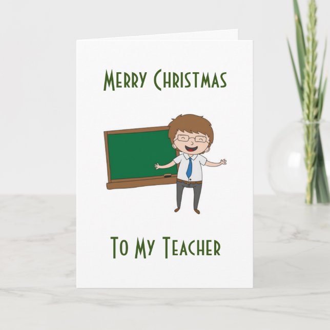 CARTES POUR FÊTES ANNUELLES JOYEZ NOËL À **MON ENSEIGNANT** (Devant)