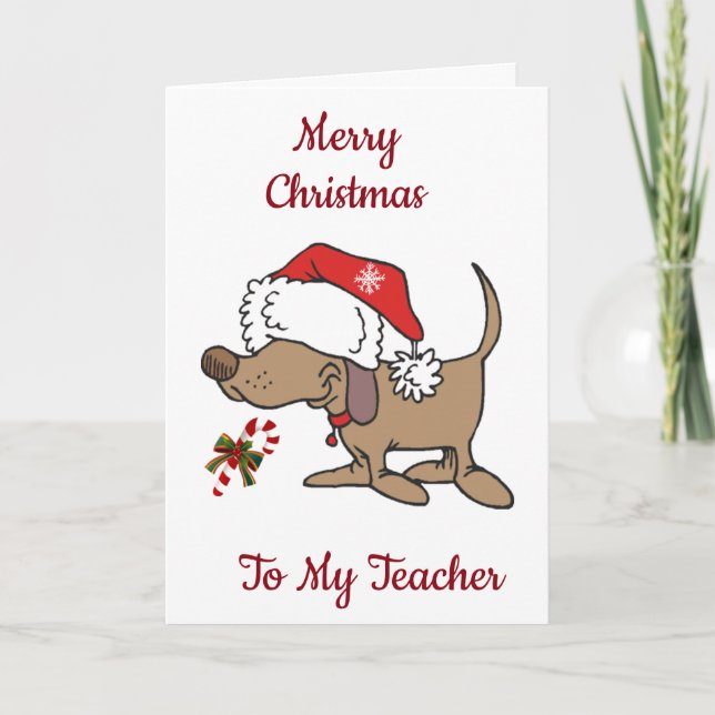 CARTES POUR FÊTES ANNUELLES JOYEZ NOËL À MON ***ENSEIGNANT*** (Devant)