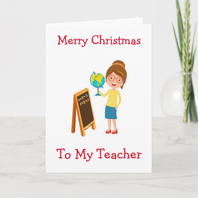 CARTES POUR FÊTES ANNUELLES JOYEZ NOËL À **MON ENSEIGNANT** (Devant)