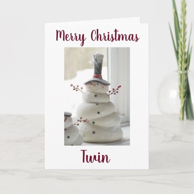 CARTES POUR FÊTES ANNUELLES JOYEZ NOËL À MON ****TWIN**** (Devant)