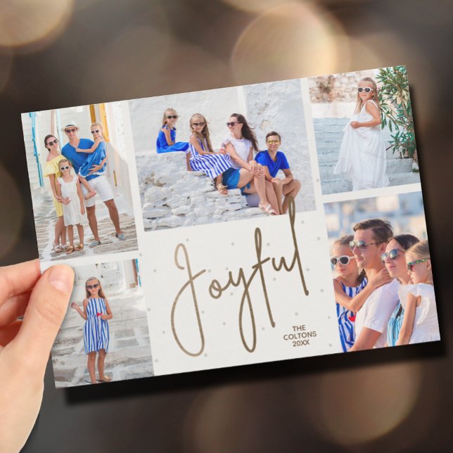 Cartes Pour Fêtes Annuelles JOYFUL 5 Photo Noël (Créateur téléchargé)