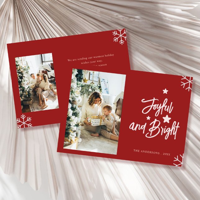 Cartes Pour Fêtes Annuelles  joyful and bright family photo christmas Card (Créateur téléchargé)