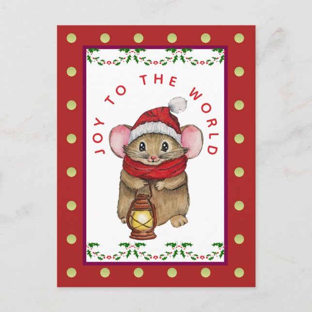 Cartes Pour Fêtes Annuelles Joyful Christmas mouse greeting card (Devant)