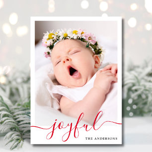 Cartes Pour Fêtes Annuelles Joyful Elegant Photo Noël