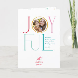 Cartes Pour Fêtes Annuelles JOYFUL FAMILLE PHOTO moderne élégant icône coloré