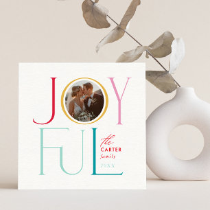 Cartes Pour Fêtes Annuelles JOYFUL FAMILLE PHOTO moderne élégant icône coloré