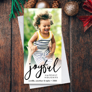 Cartes Pour Fêtes Annuelles Joyful Happest Christmas Holidays Custom Photo