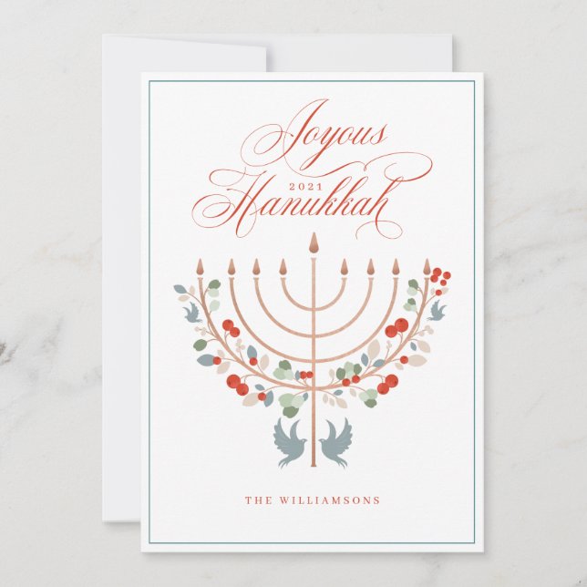 Cartes Pour Fêtes Annuelles Joyous Hanoukka Festive Menorah Candle Photo (Devant)