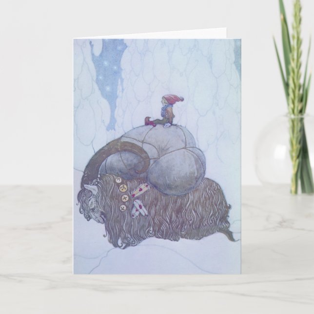 Cartes Pour Fêtes Annuelles Julbocken le Scandinave de chèvre de Noël (Devant)