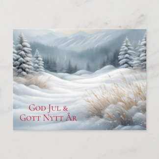 Cartes Pour Fêtes Annuelles Julkort - Vackert vinterlandskap med snö