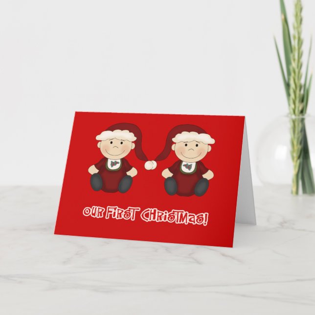 Cartes Pour Fêtes Annuelles Jumeaux :  Notre premier Noël personnalisable (Devant)