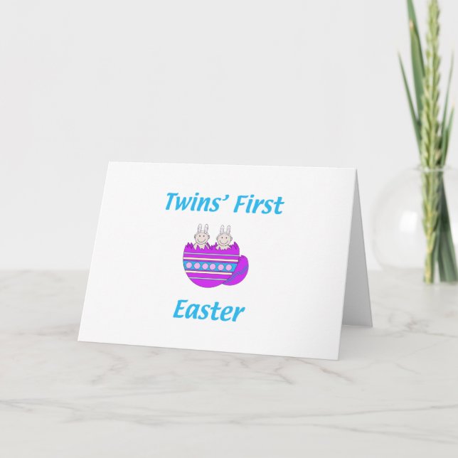 Cartes Pour Fêtes Annuelles Jumeaux première Pâques (Devant)
