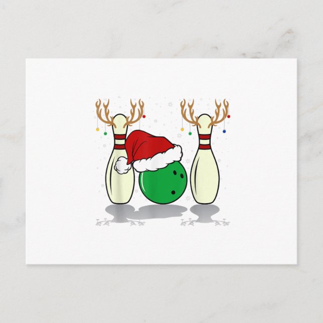 Cartes Pour Fêtes Annuelles jumelage de famille bowling de Noël père Noël xmas (Devant)