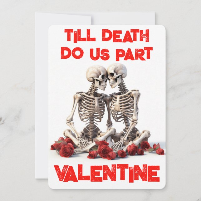 Cartes Pour Fêtes Annuelles Jusqu'à la mort nous séparons Skeleton Valentine (Devant)