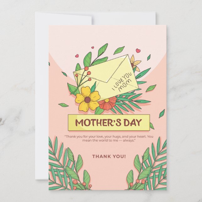 Cartes Pour Fêtes Annuelles Jusqu'au cœur d'une mère - Belle fête des mères  (Devant)