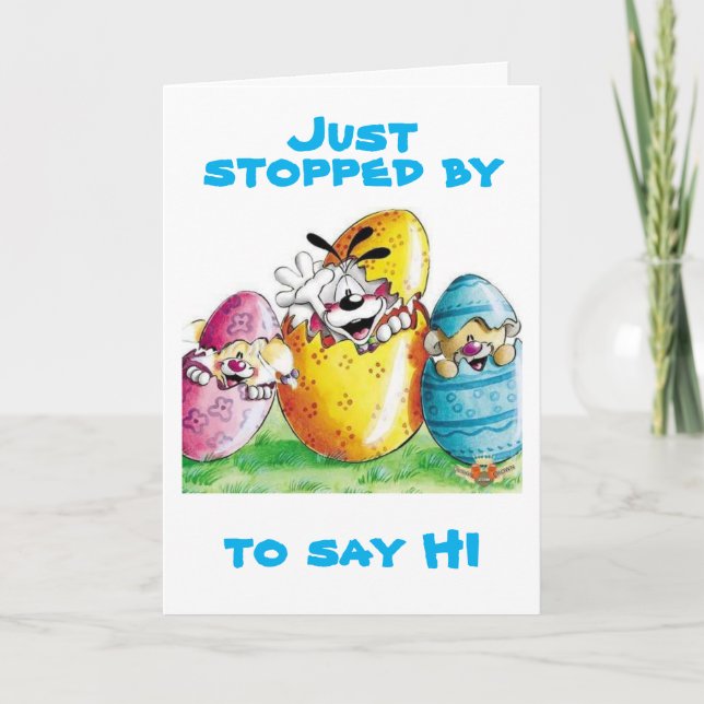 CARTES POUR FÊTES ANNUELLES JUSTE ARRÊTÉ DE VOUS DIRE ***HEUREUX PÂQUES*** (Devant)