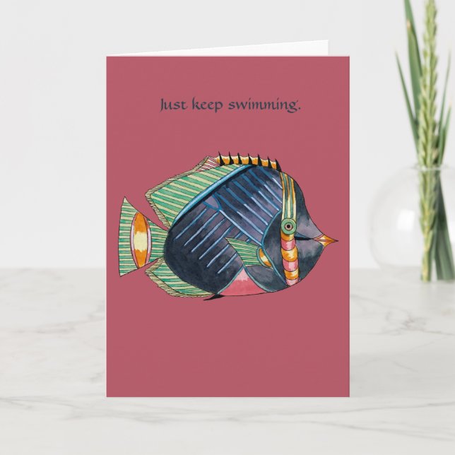 Cartes Pour Fêtes Annuelles Juste continuer à nager (Devant)
