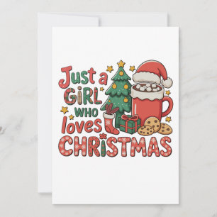Cartes Pour Fêtes Annuelles Juste une fille qui aime Noël Vacances Hiver