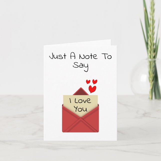 Cartes Pour Fêtes Annuelles Juste Une Note Pour Dire Valentine (Devant)