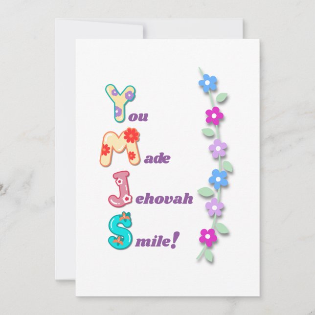 Cartes Pour Fêtes Annuelles JW Kids Greeting Card "You made Jehovah smile"! (Devant)