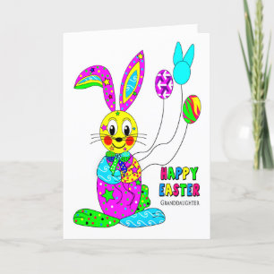 Cartes Pour Fêtes Annuelles Kaléidoscope de petite fille EASTER Bunny coloré