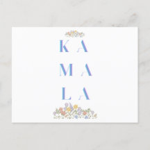 Kamala Harris. Fleurs. Blanc et bleu