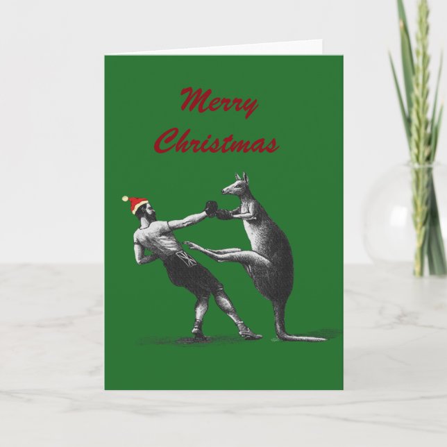 Cartes Pour Fêtes Annuelles kangourou de boxe noël (Devant)