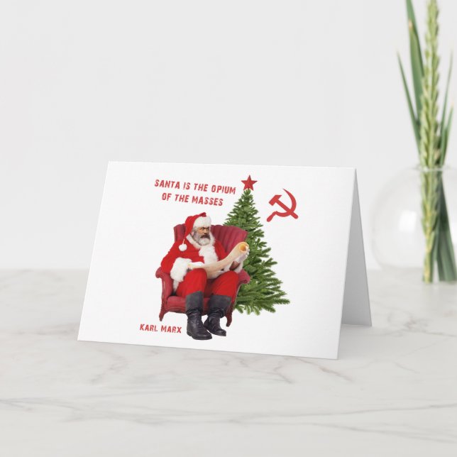 Cartes Pour Fêtes Annuelles Karl Marx Père Noël (Devant)